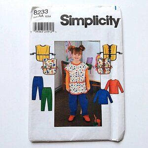 Children's Smock Apron, Pants & Top Sewing Pattern 2-4 Simplicity 8233 UNCUT